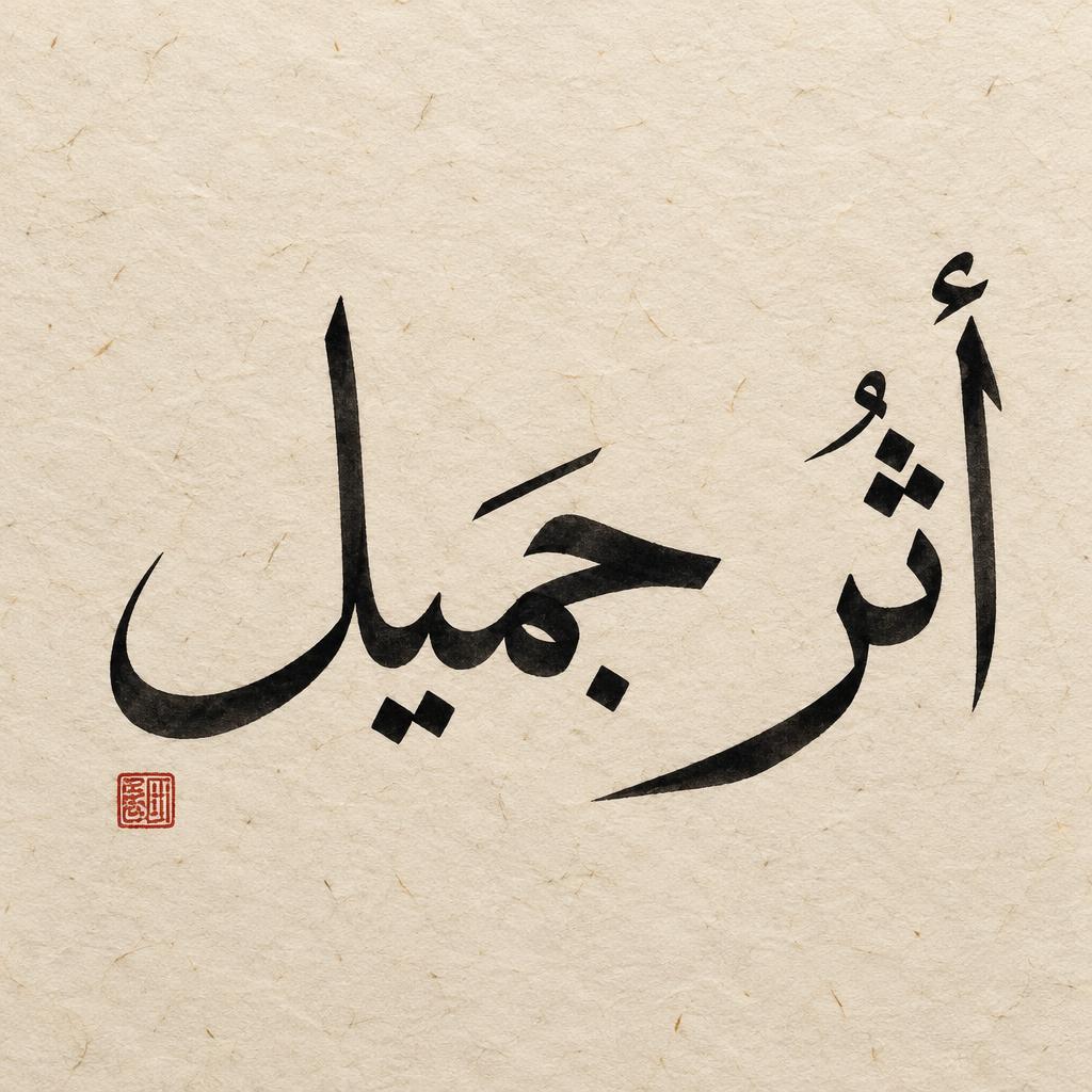 عمل خطي بعنوان أثر جميل