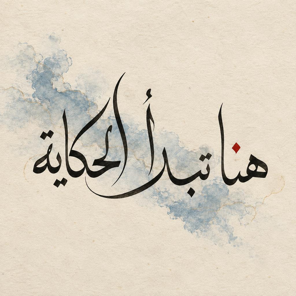 عمل خطي بعنوان هنا تبدأ الحكاية